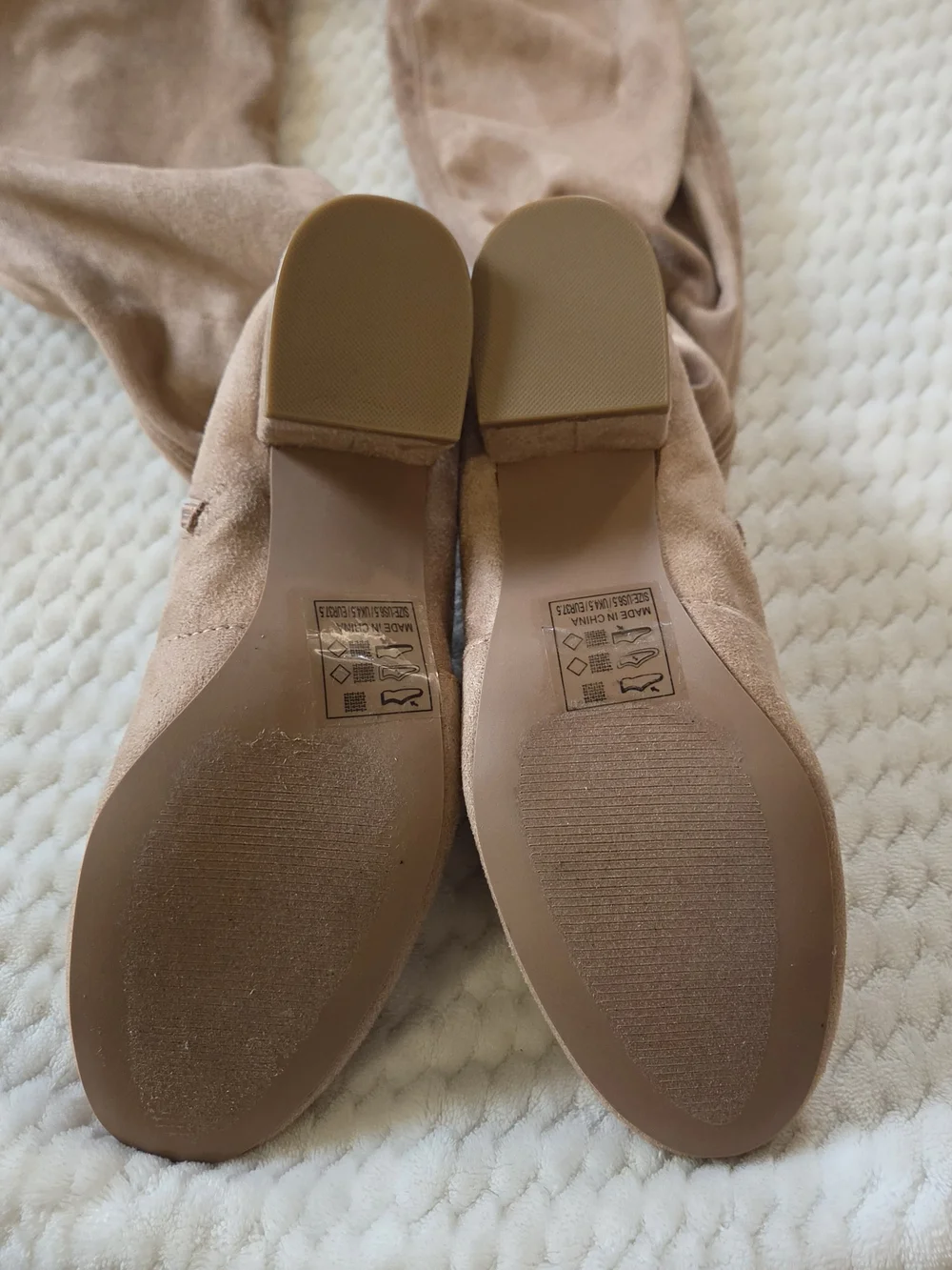 NWOT Over-the-Knee Block Heel Boots in Sand Color(6.5)